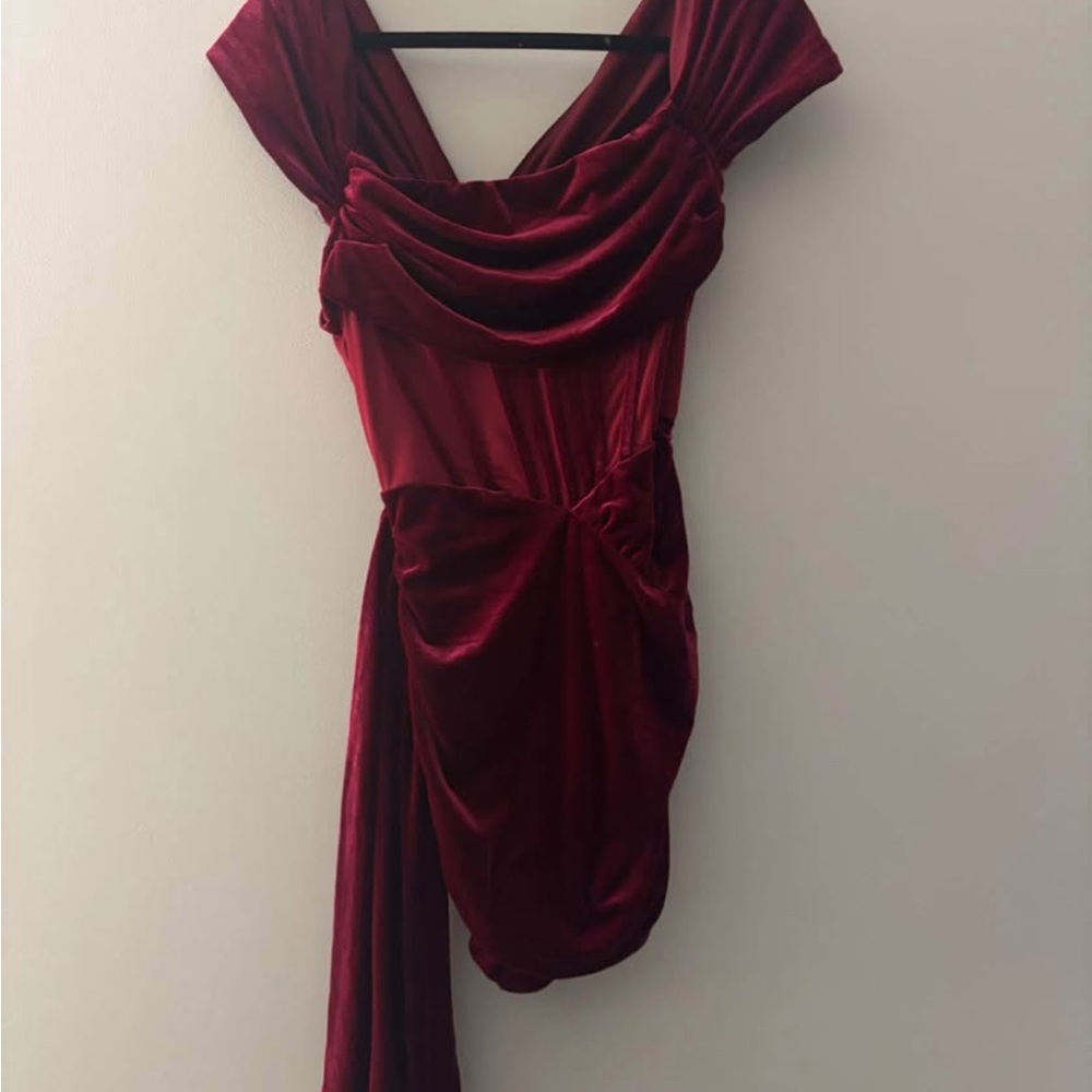 Elegant Red Velvet Dress